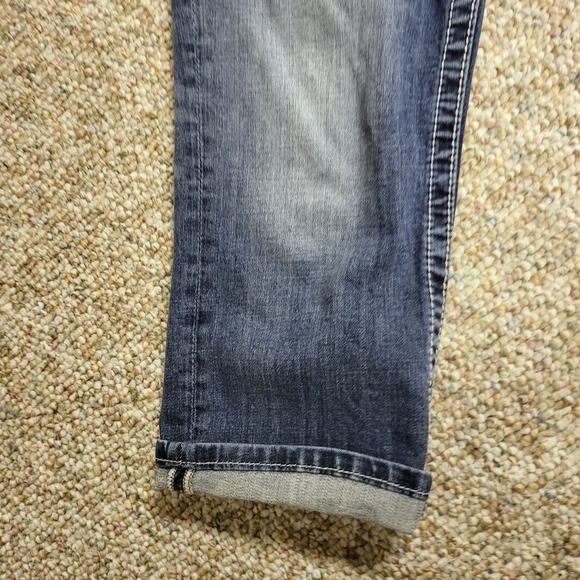 Miss Me Cuffed Capris Jeans Denim Bling Size 30 - Picture 7 of 15